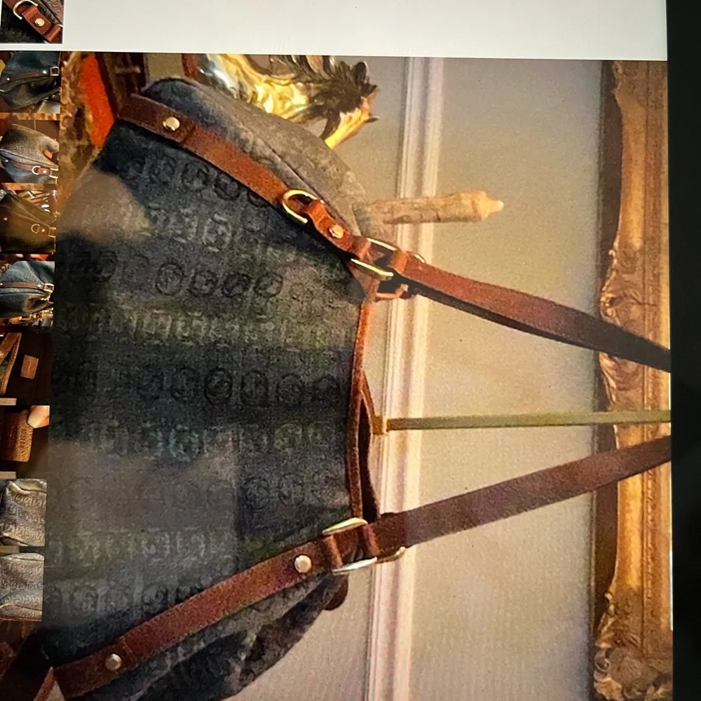 Gucci Blue Denim Tote with Brown Leather Straps - Picture 11 of 11